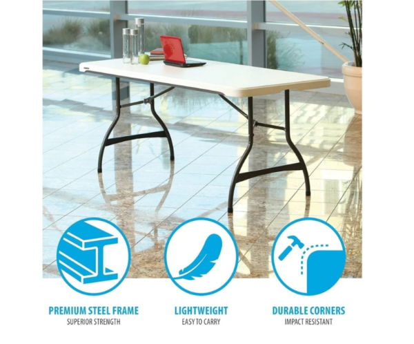 6 ft Rectangular Table for 8 people
