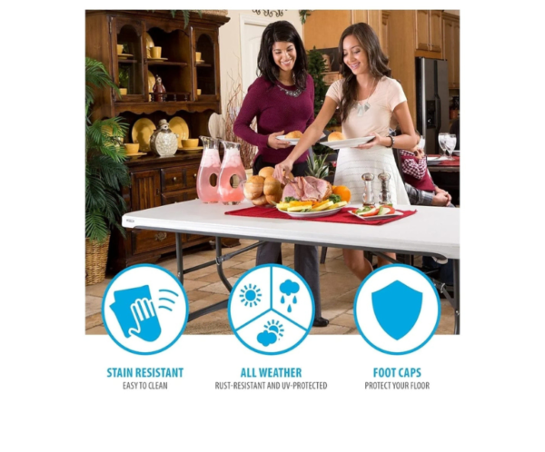 6 ft Rectangular Table for 8 people
