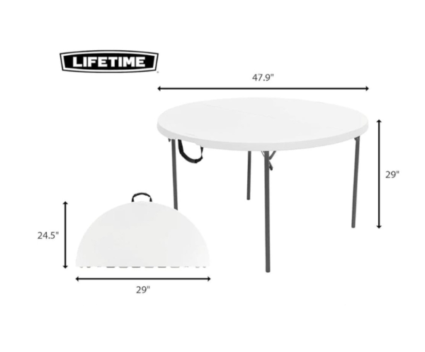 4 ft Round Table for 6 People