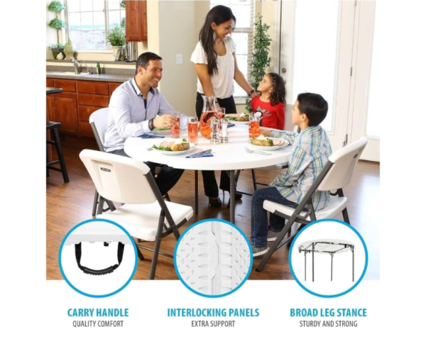 4 ft Round Table for 6 People